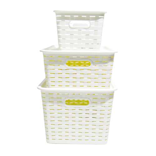 ORGANIZADOR DE PLASTICO 3 LITROS BLANCO C/TAPA - BLANCO - 41X30X22.5CM