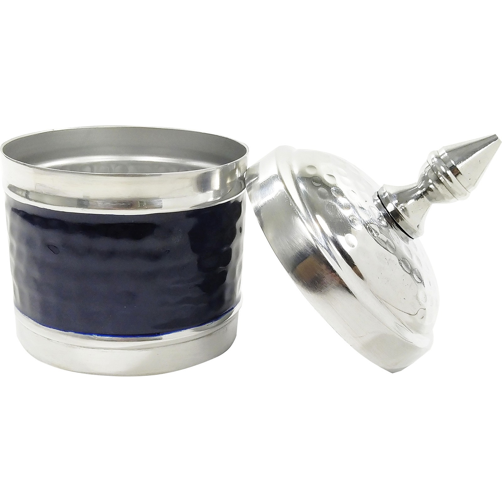 URNA DE METAL PLATA/AZUL MARINO - PLATA/AZUL - 19X11CM - Feria Asunción