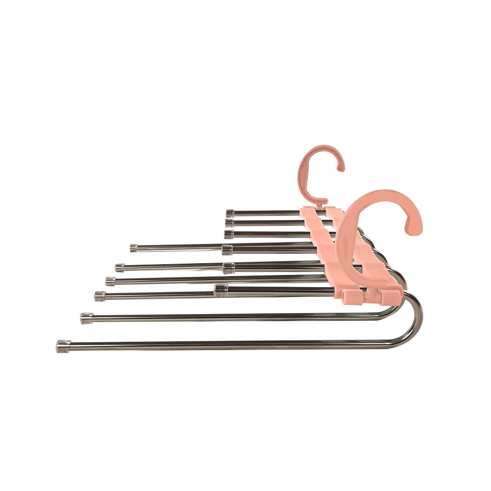 PERCHA DE METAL ROSA/PLATA PARA PANTALON - ROSA/PLATA - 36X17CM - Feria