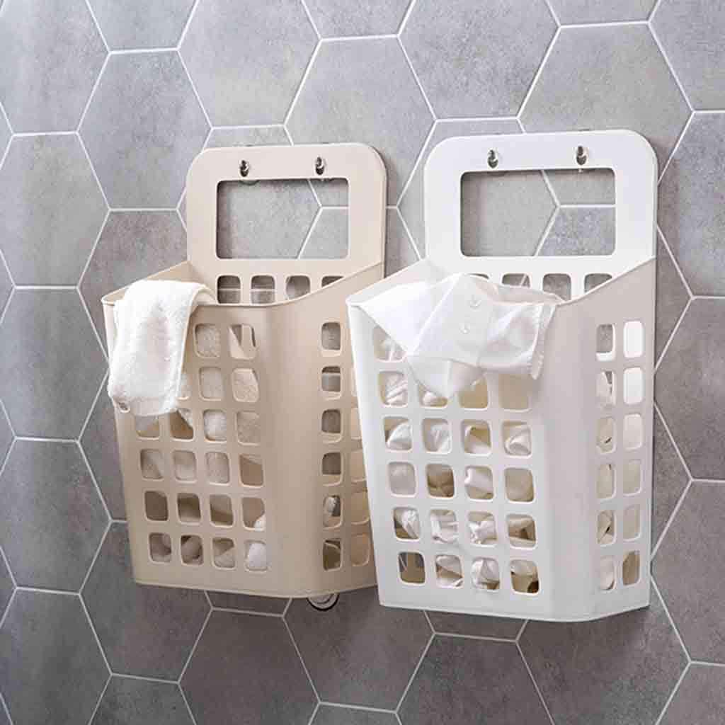 CESTA COLGANTE DE PLASTICO BLANCO 25X16X37CM - BLANCO - 25X16X37CM