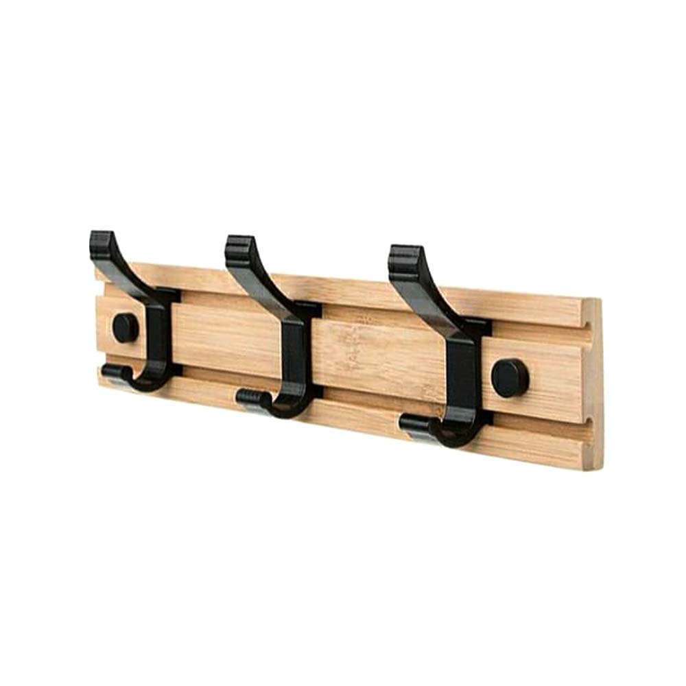 PERCHERO DE MADERA BEIGE CON 3 GANCHOS NEGRO - BEIGE/NEGRO - 30X6CM